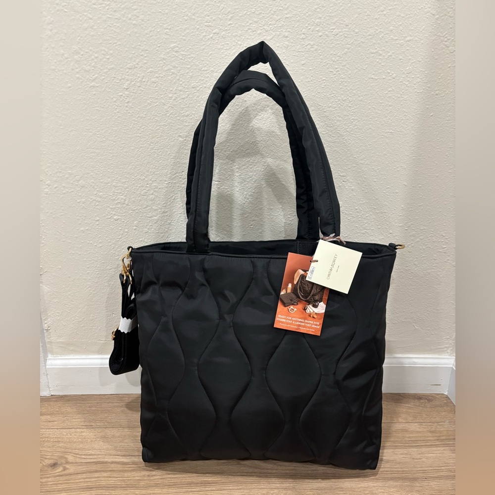 Cynthia Rowley Black Quilted Tote Bag